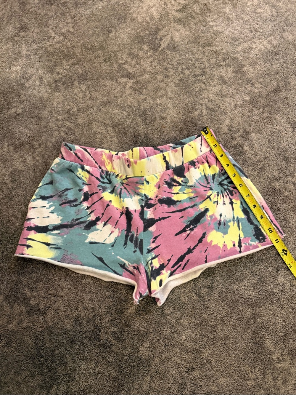 Colsie Tie-Dye Athletic Shorts in Pink, Blue & Yellow
